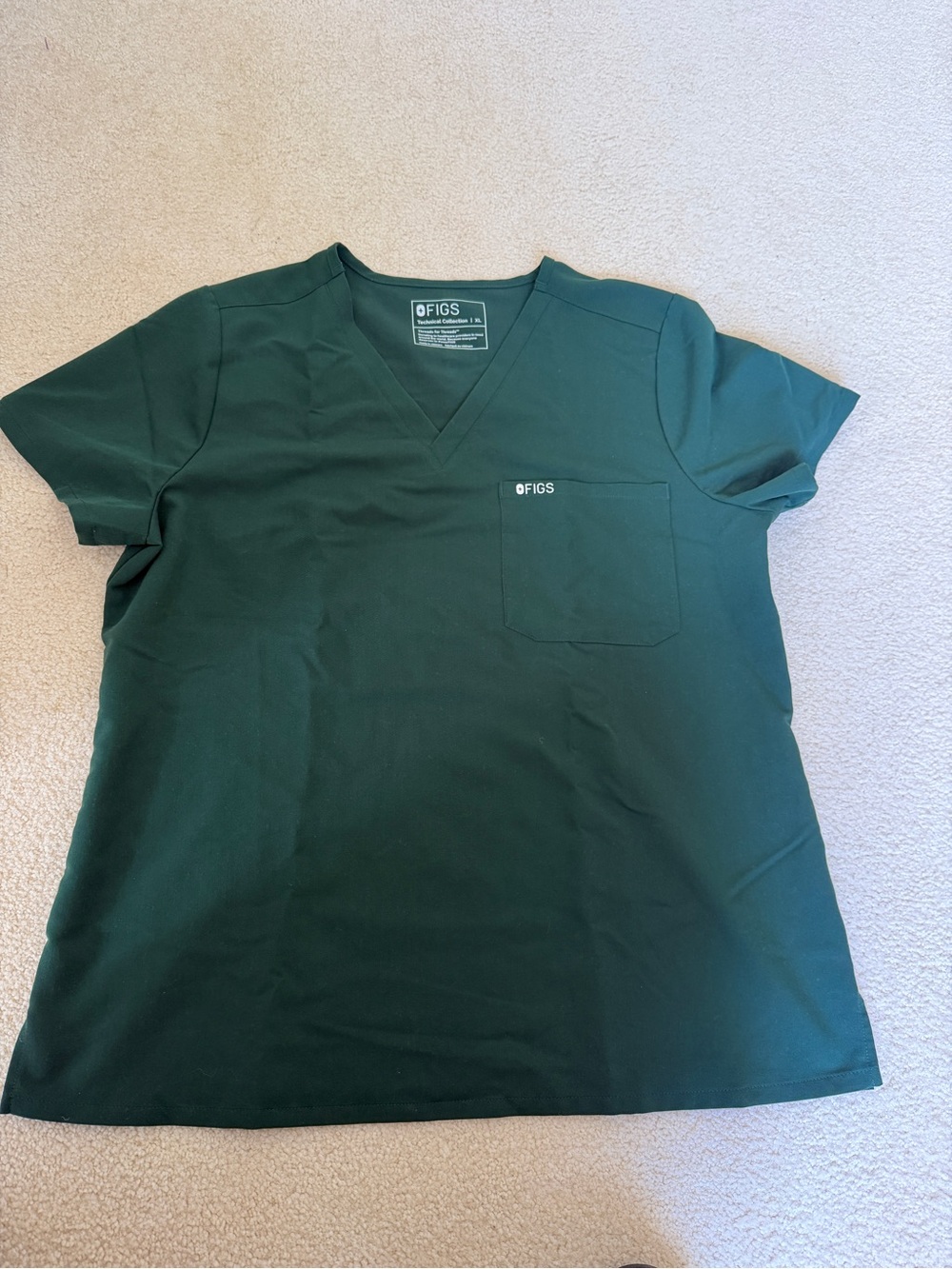 FIGS BRITISH RACING GREEN CATARINA TOP SIZE XL